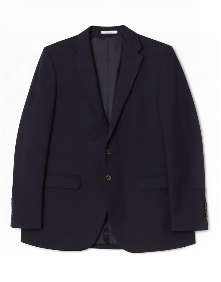 Jaqueta blazer masculina de 2 botões Marks & Spencer Reino Unido 44 XL azul marinho poliéster
