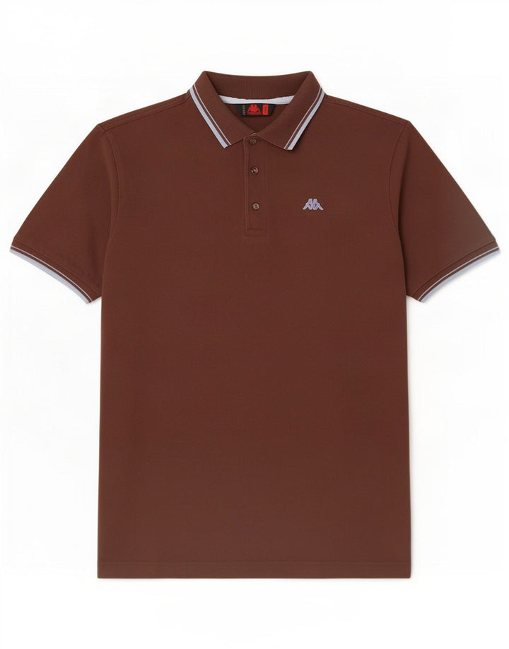 Camisa polo masculina Kappa grande algodão marrom