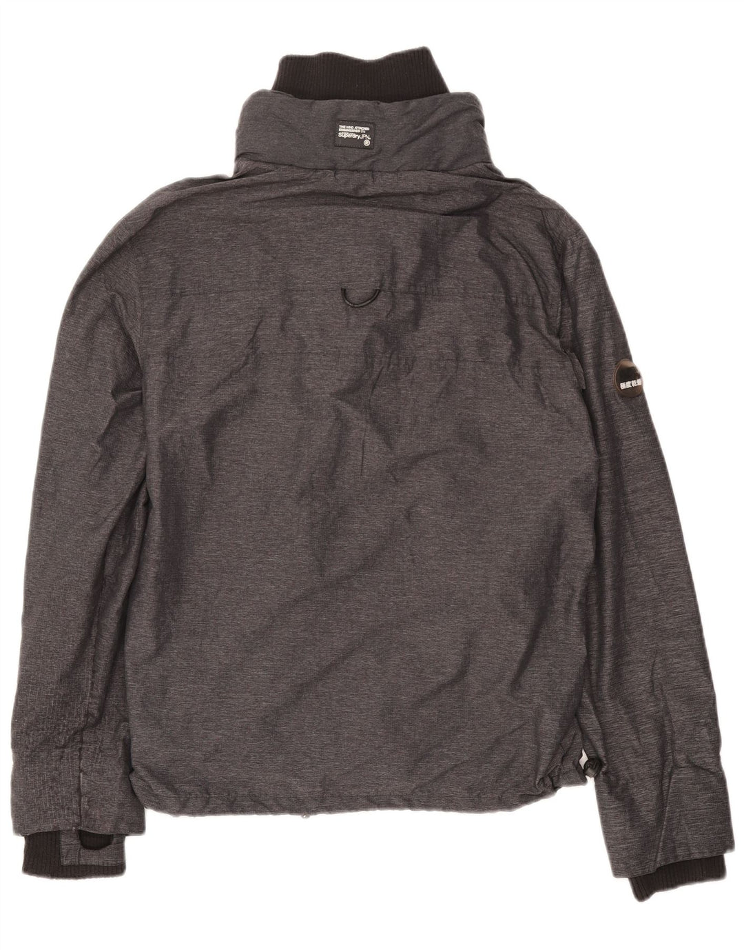 Jaqueta de chuva feminina Superdry UK 14 nylon cinza médio