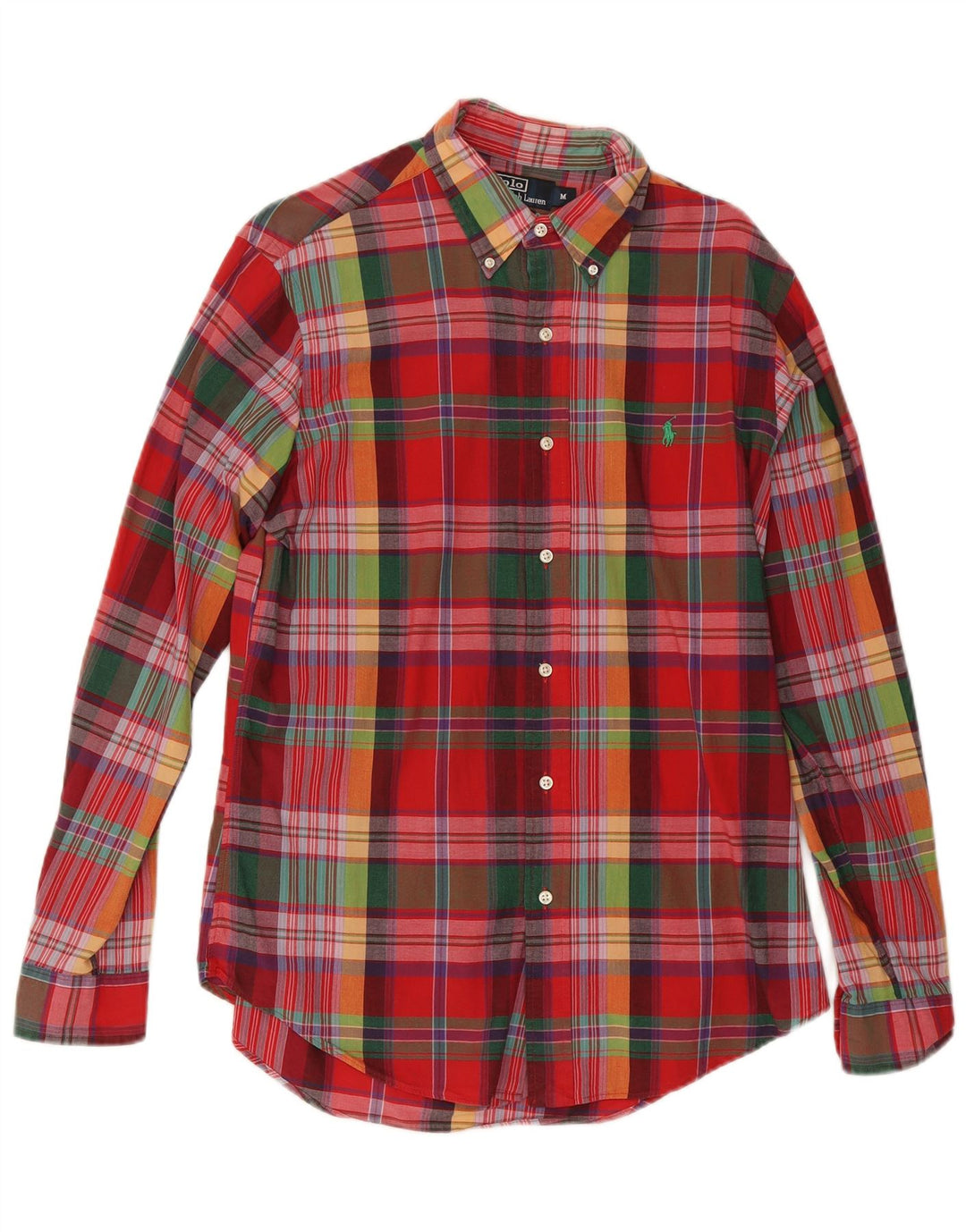 Camisa polo Ralph Lauren masculina de ajuste personalizado, algodão xadrez médio multicolorido