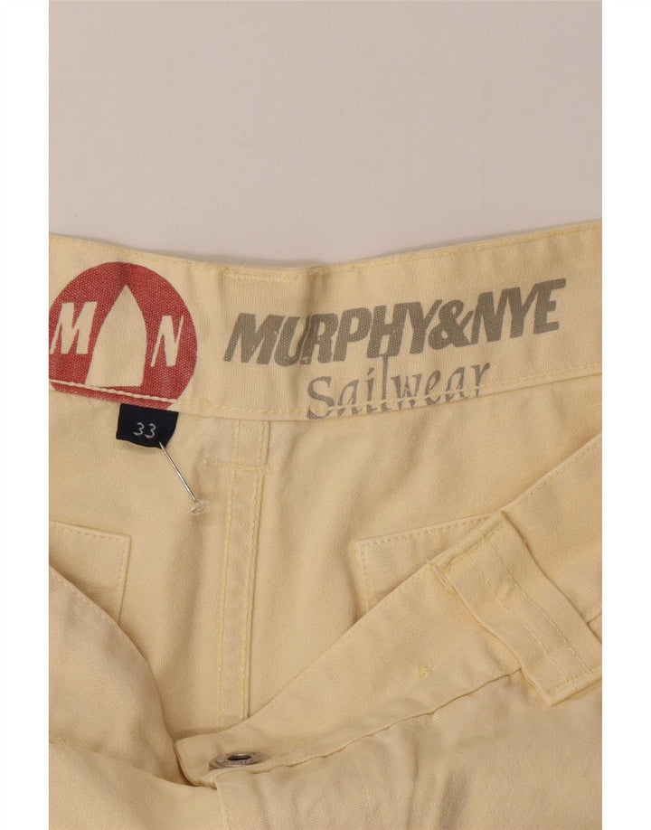 Murphy & Nye Mens Chino Shorts Médio W33 Algodão Bege