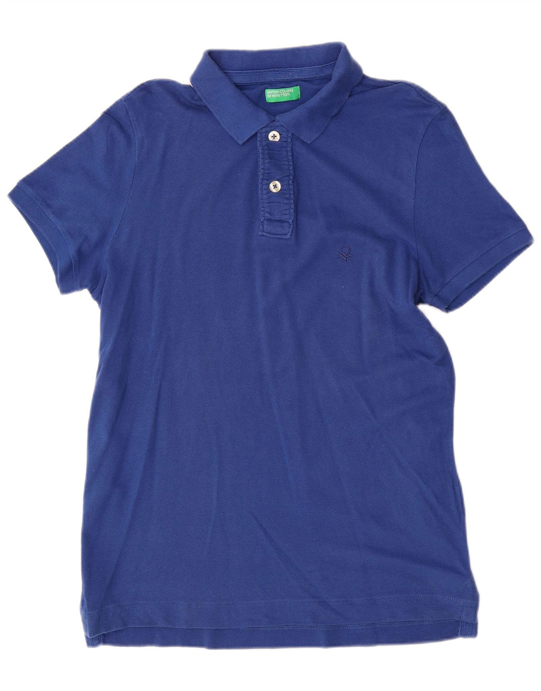 Camisa polo masculina Benetton médio algodão azul