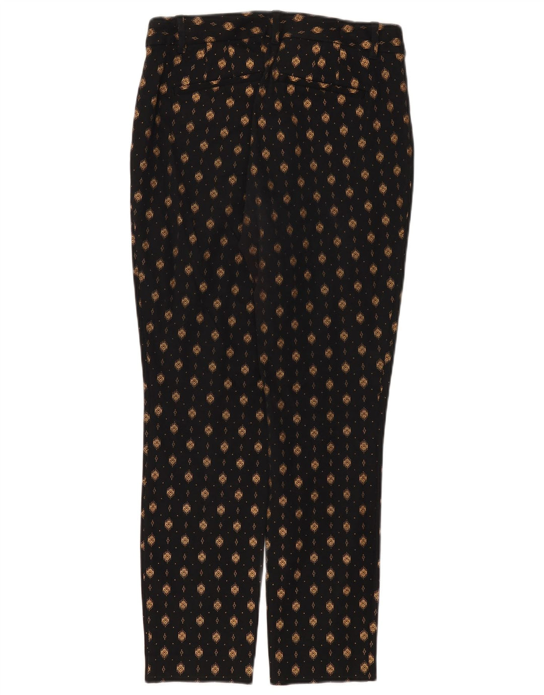 Calça feminina casual com estampa abstrata curvilínea Gap US 6 médio W26 L27 preta