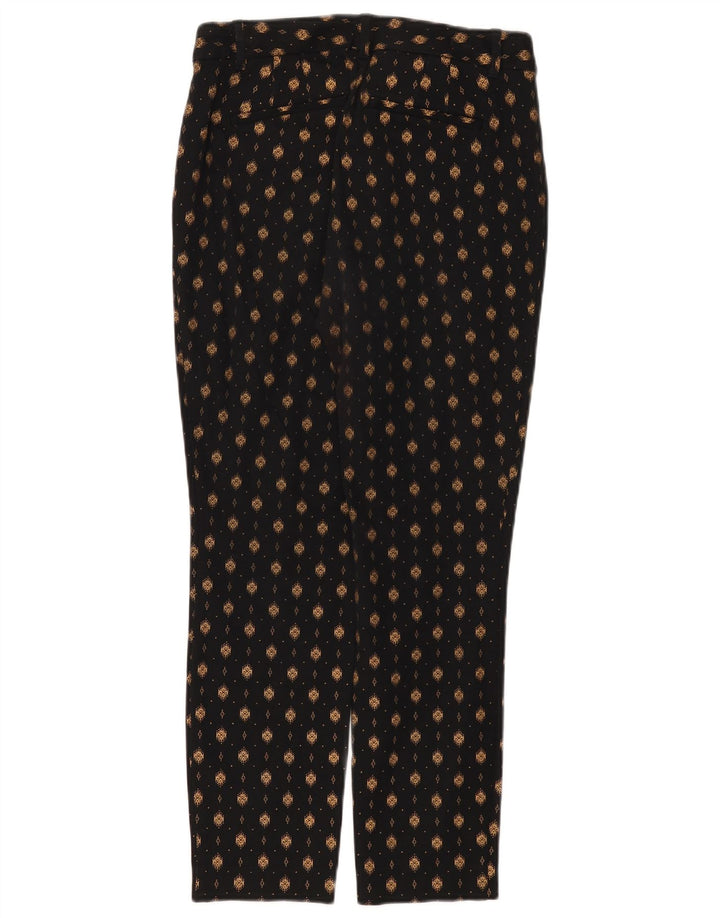 Calça feminina casual com estampa abstrata curvilínea Gap US 6 médio W26 L27 preta