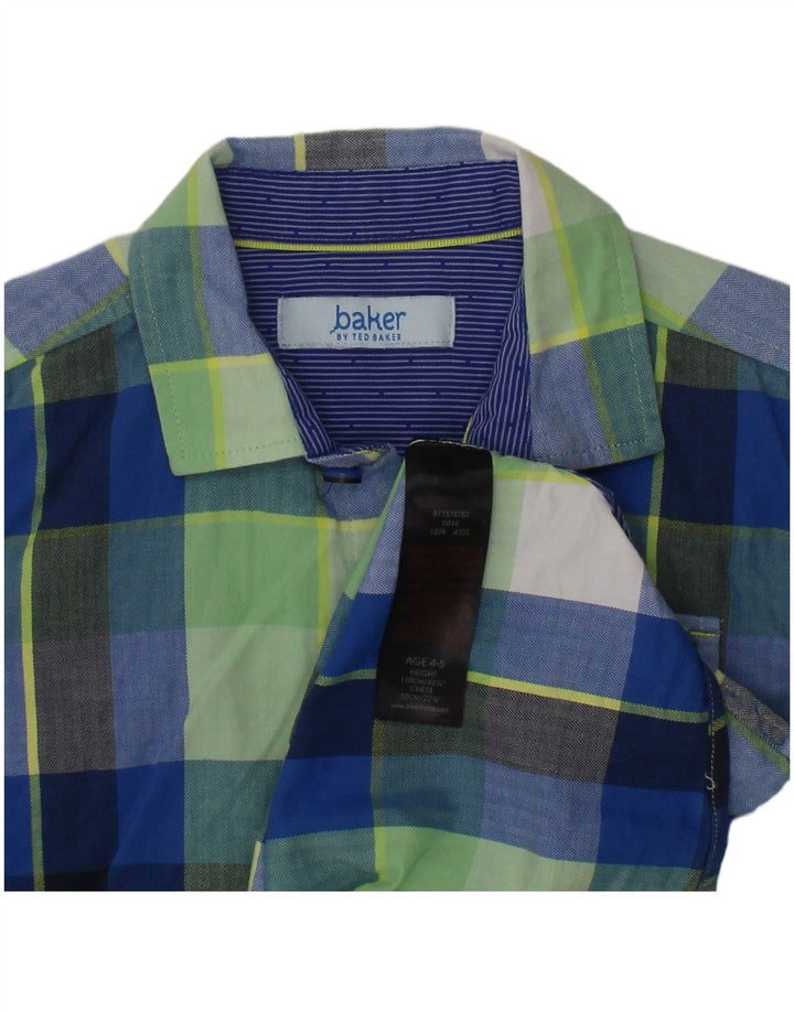 Camisa masculina TED BAKER 4-5 anos algodão xadrez verde