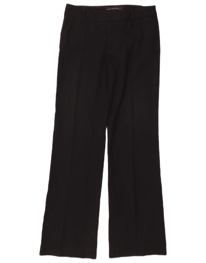 Zara Calça feminina Bootcut Chino EU 38 Pequeno W28 L32 Poliéster Preto