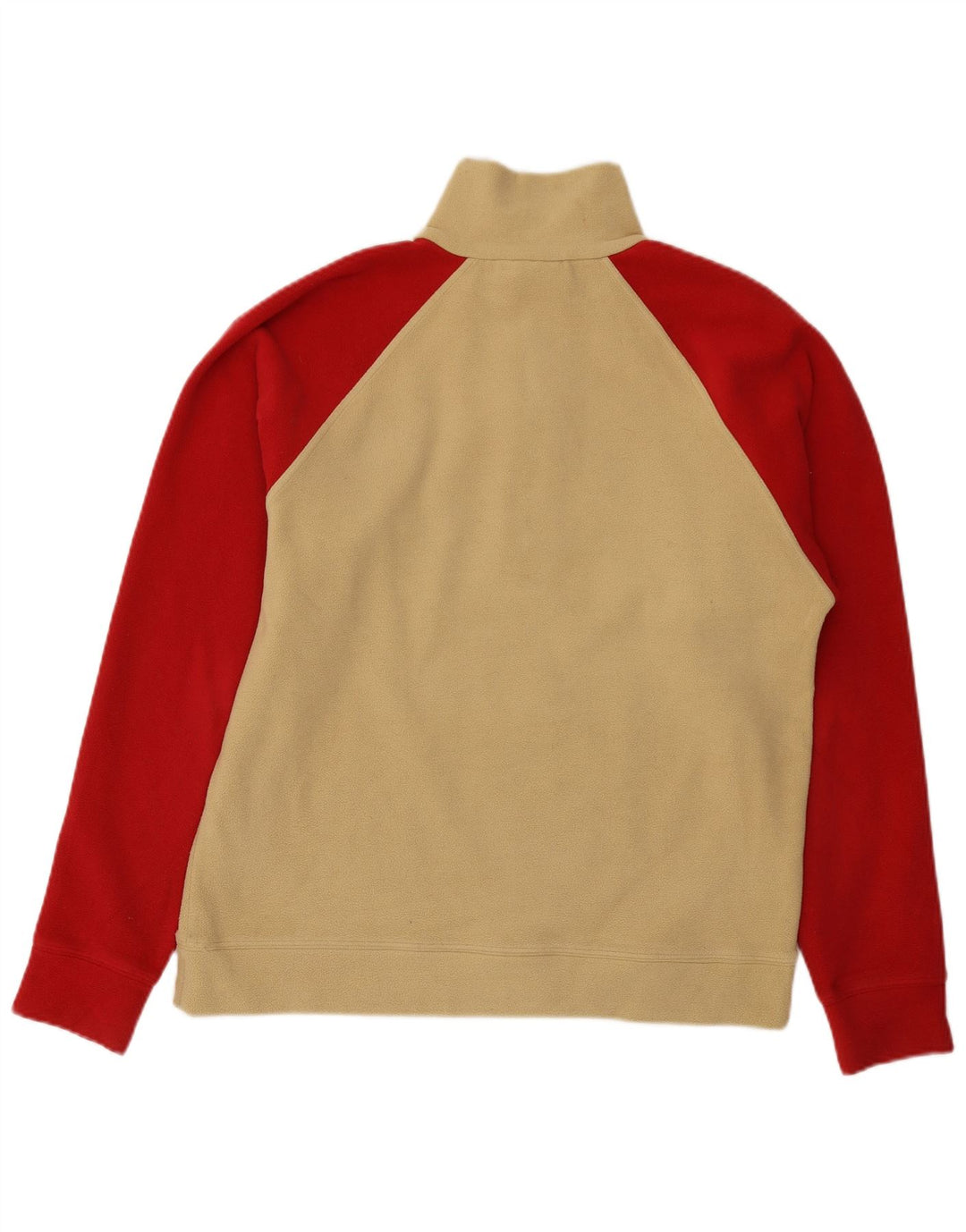 Suéter masculino de lã com gola redonda e zíper da Best Company, bloco colorido bege médio