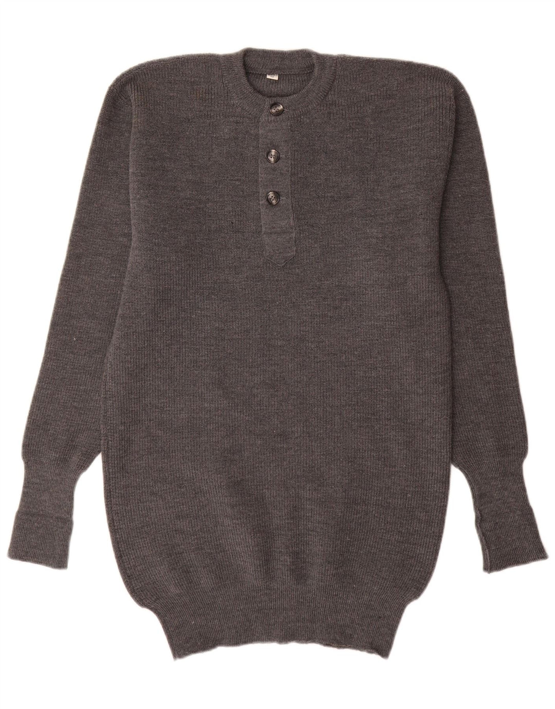 Suéter vintage masculino com gola redonda IT 52 grande cinza