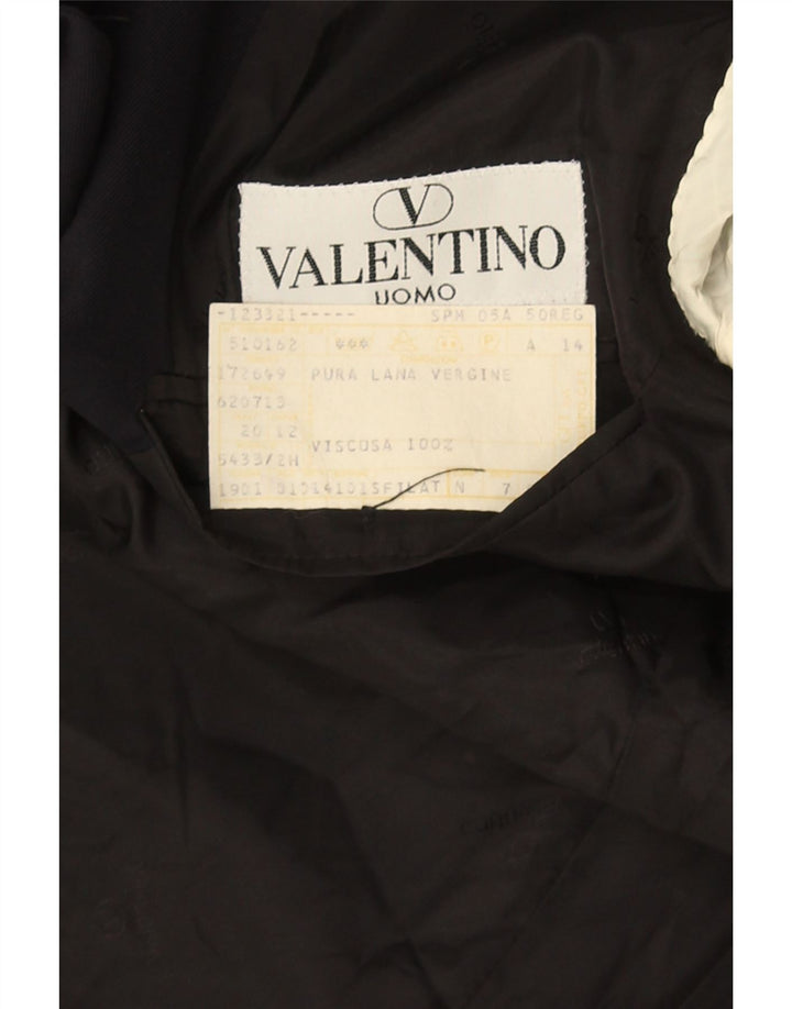 Jaqueta Blazer masculina Valentino com 3 botões IT 50 grande lã virgem azul marinho