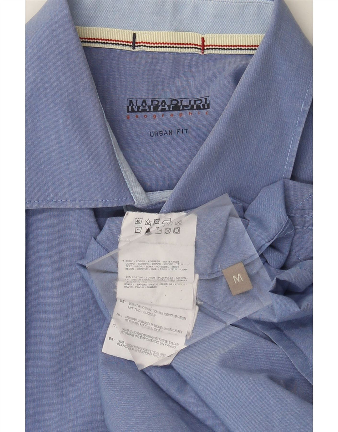 Camisa masculina Urban Fit Napapijri algodão azul médio