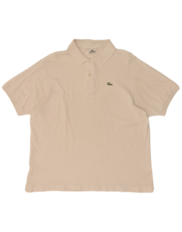 Camisa polo masculina Lacoste tamanho 6 XL branca