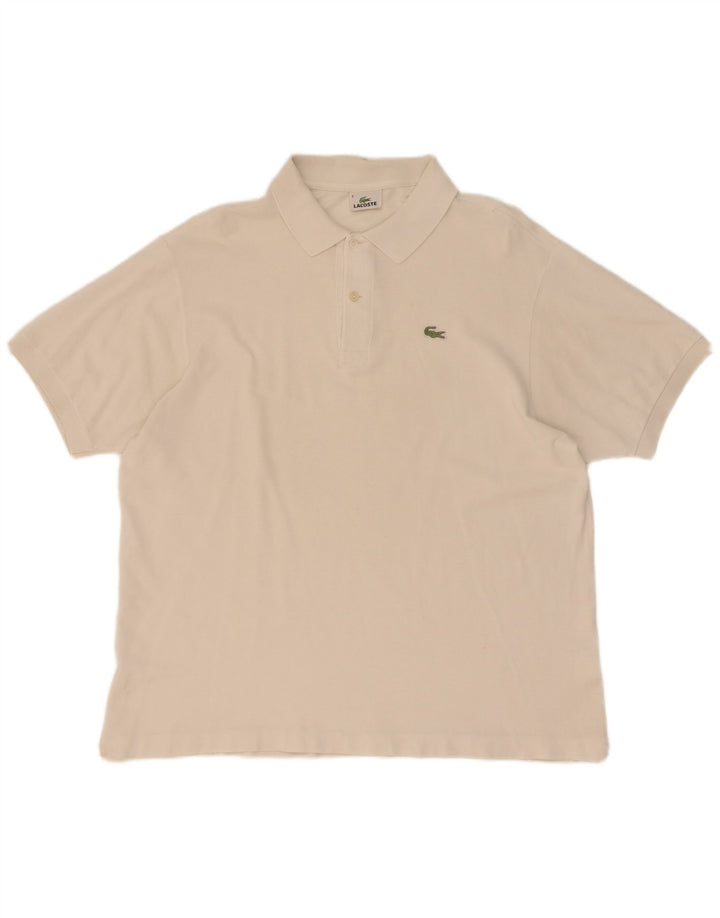 Camisa polo masculina Lacoste tamanho 6 XL branca