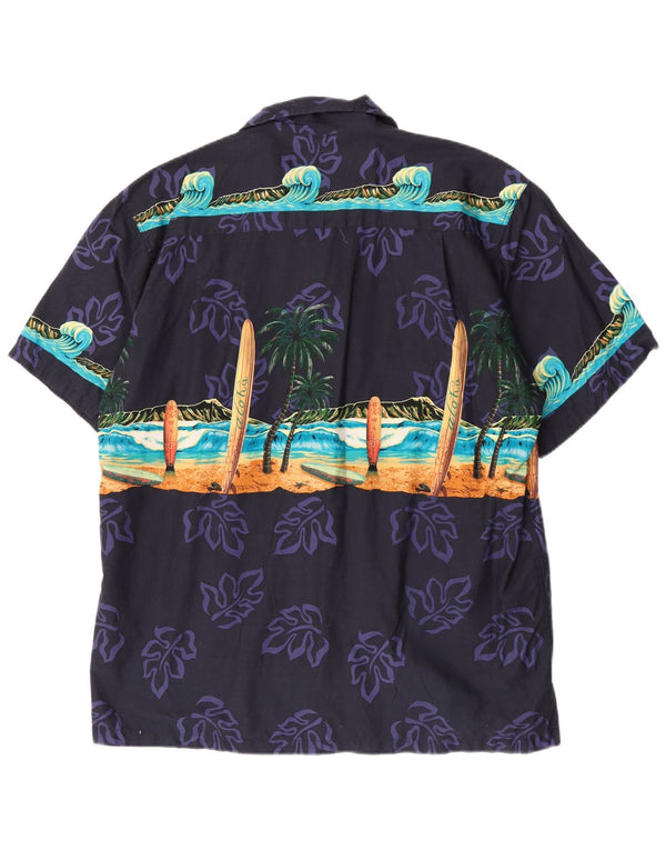 Favant Camisa masculina havaiana de manga curta XL algodão roxo
