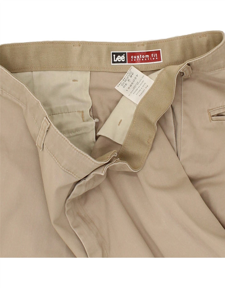 LEE Mens Custom Fit Straight Chino Trousers W36 L30 Beige Cotton Vintage Lee and Second-Hand Lee from Messina Hembry 