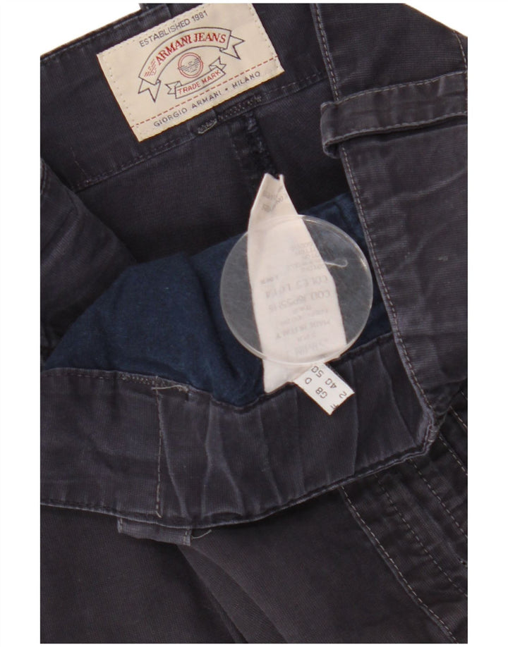 Calça cargo masculina ARMANI reta UE 50 grande W36 L29 algodão azul marinho