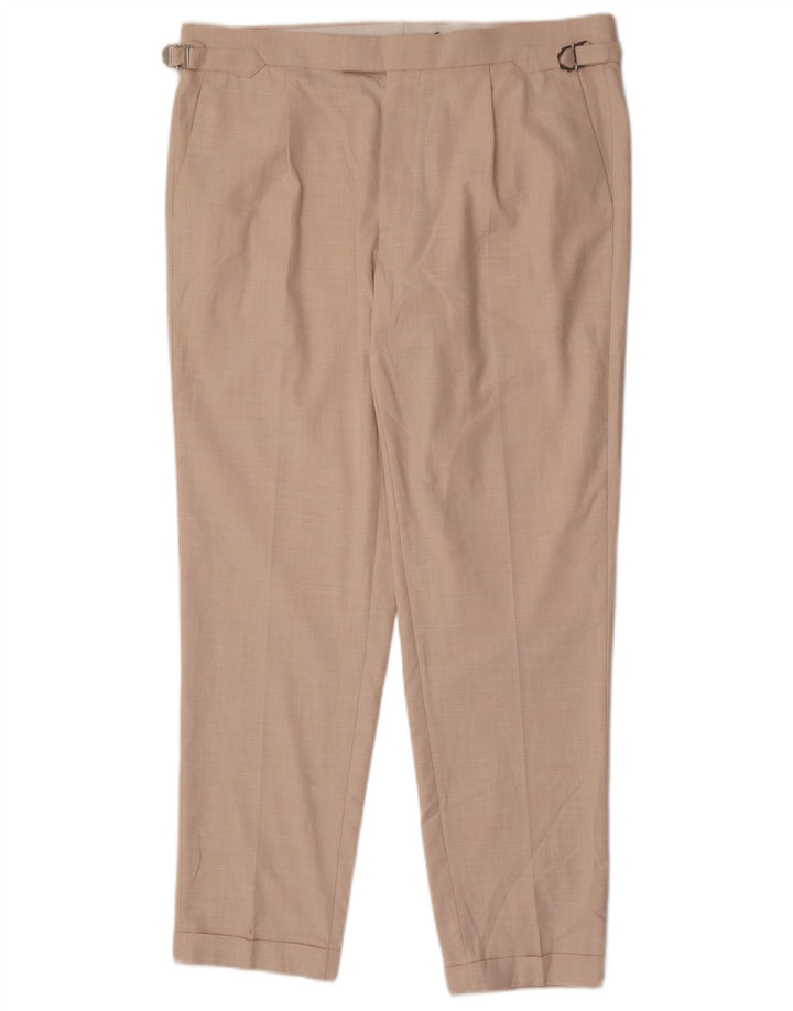 Calça Chino Cônica Masculina Marks & Spencer W36 L30 Poliéster Bege