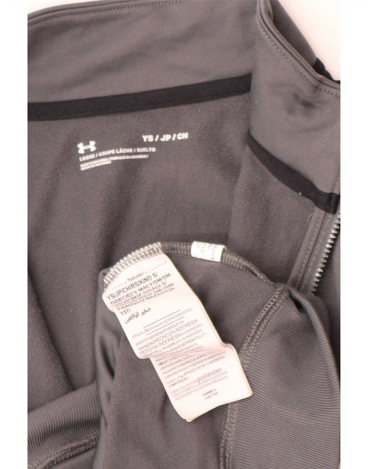 Under Armour Boys Tracksuit Top Jacket 7-8 anos pequeno cinza colorblock