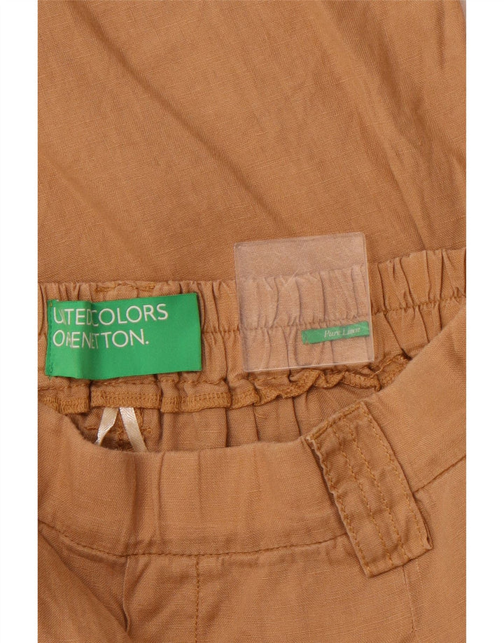 Shorts chino feminino BENETTON W30 linho marrom médio
