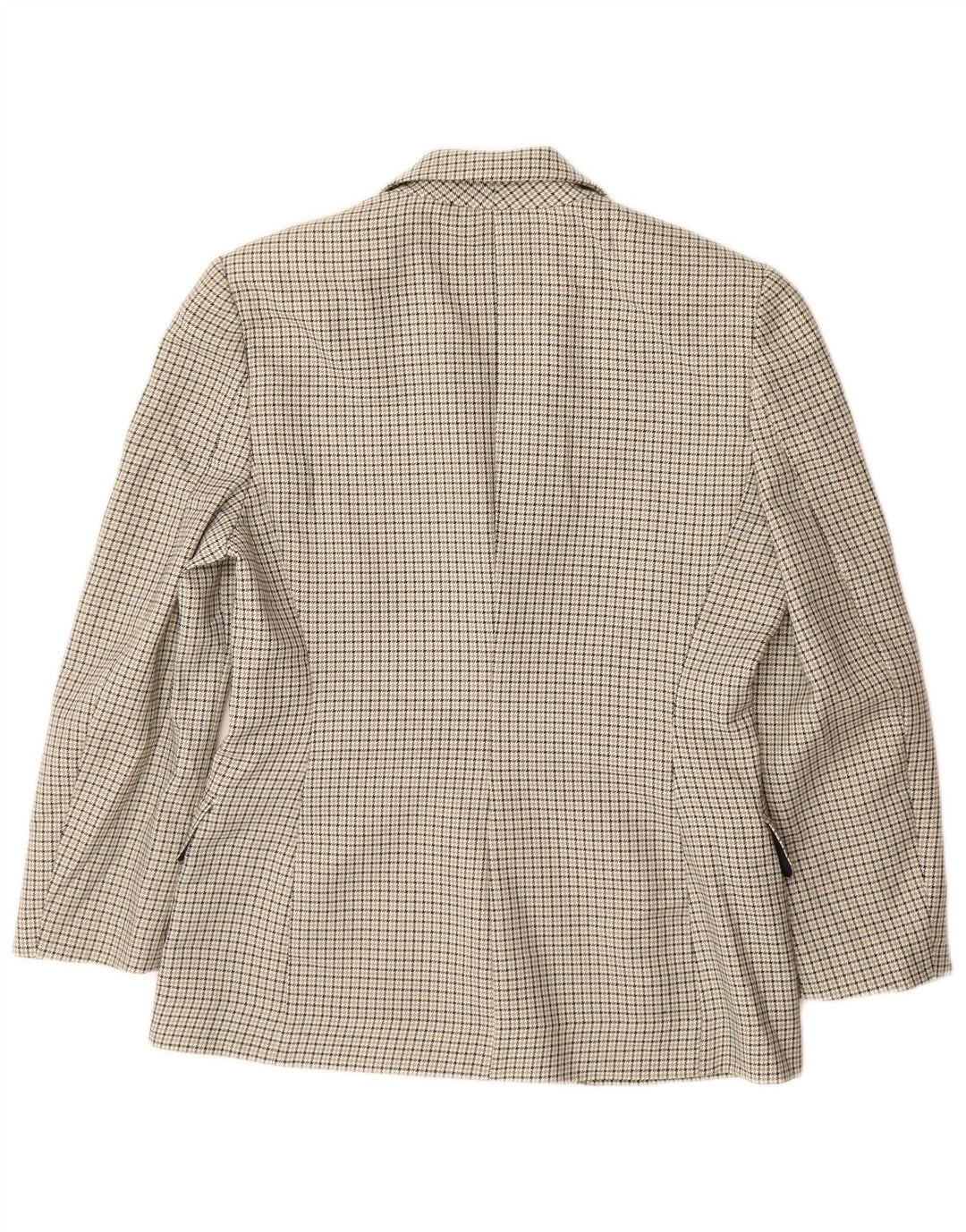 Jaqueta blazer feminina VINTAGE com 3 botões IT 46 grande lã cinza houndstooth
