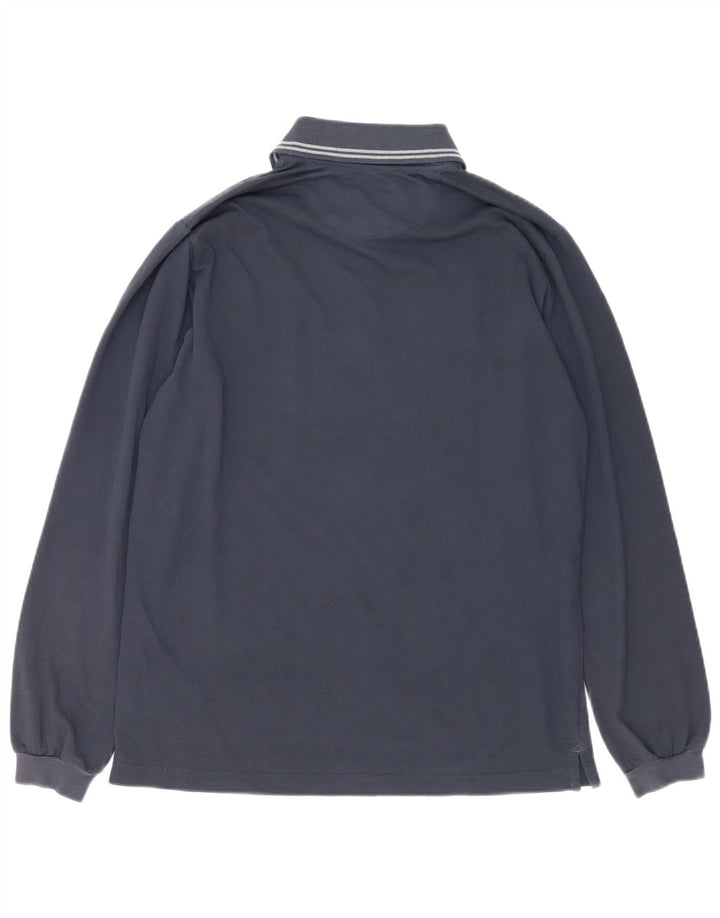 Camisa polo masculina de manga comprida Champion grande listrada azul marinho