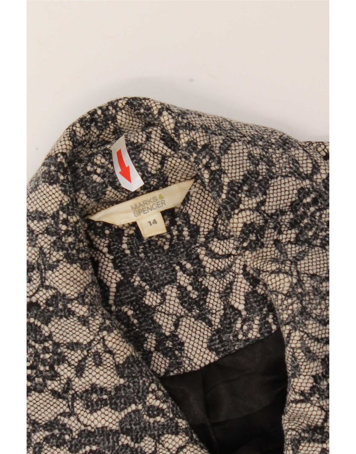 Blazer feminino Marks & Spencer Reino Unido 14 cinza médio floral