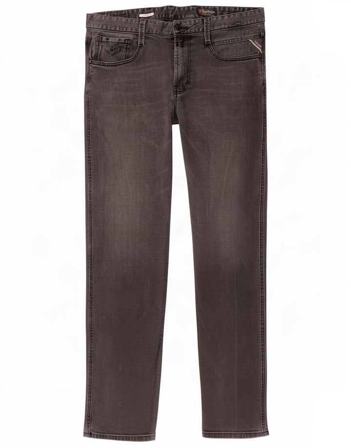 Replay Calça jeans reta masculina W36 L32 cinza