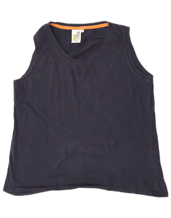 Colete feminino Weird Fish UK 16 grande algodão azul marinho