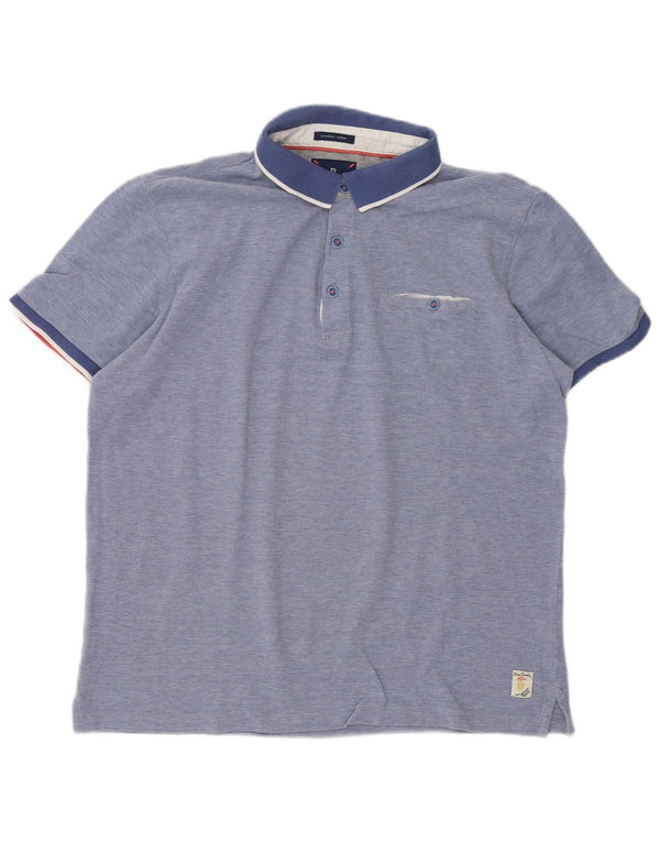 Camisa polo masculina Pierre Cardin grande algodão azul