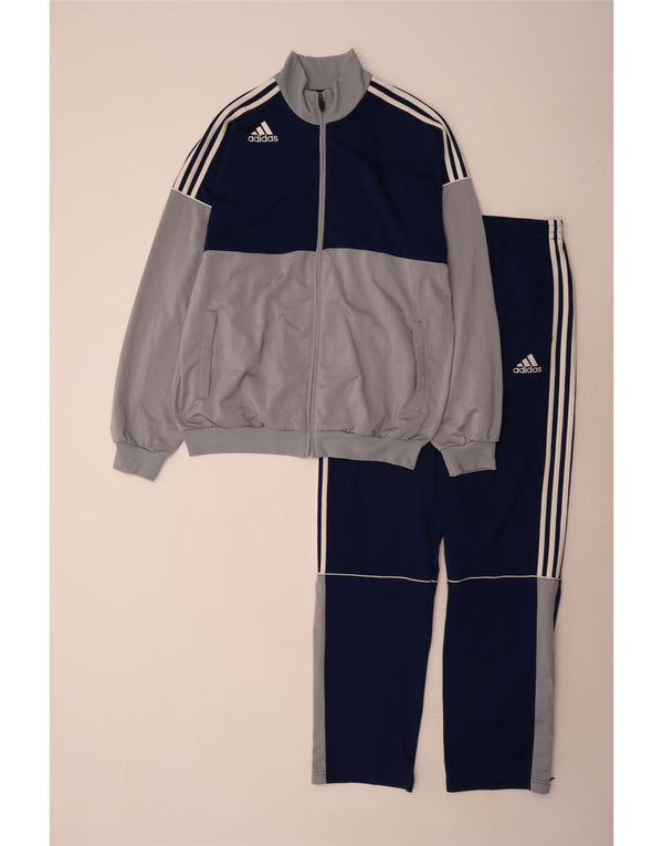 Adidas Mens Full Tracksuit UK 44/46 Grande Azul Marinho Colorblock Poliéster