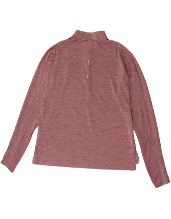 Nike Womens Dri Fit Running Pullover Treino Top UK 16 Grande Rosa Flecked