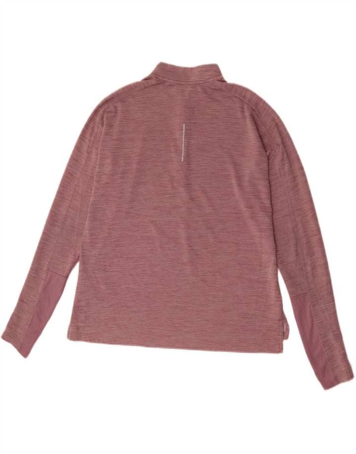 Nike Womens Dri Fit Running Pullover Treino Top UK 16 Grande Rosa Flecked