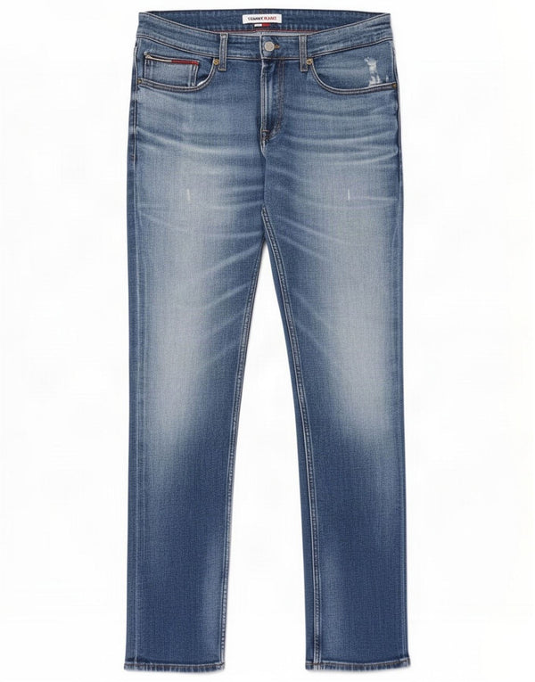 Tommy Hilfiger Masculino Scanton Distressed Slim Jeans W32 L32 Azul Algodão