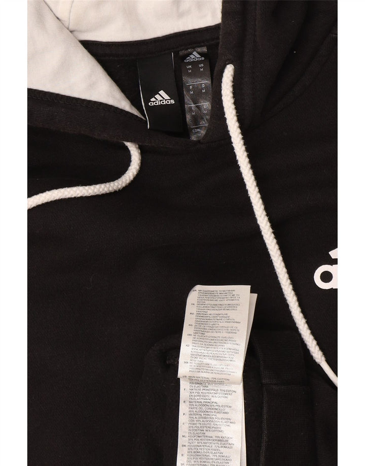 Adidas Mens Hoodie Jumper Médio Algodão Preto