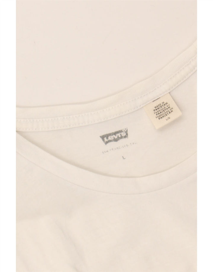 LEVI'S Mens T-Shirt Top Large White Cotton Vintage Levi's and Second-Hand Levi's from Messina Hembry 