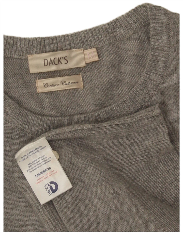 Suéter masculino Dack com gola redonda e acrílico cinza médio