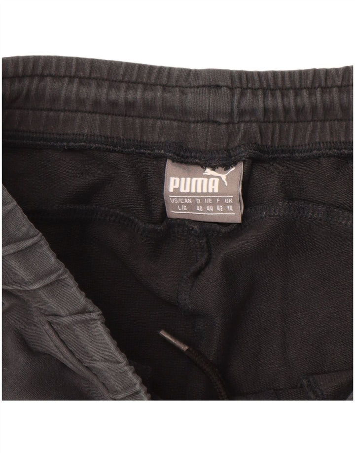 Calça de treino feminina Puma Joggers UK 14 médio preto algodão
