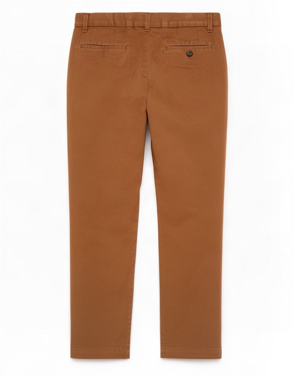 Calça chino reta masculina Marks & Spencer Blue Harbor W34 L31 marrom