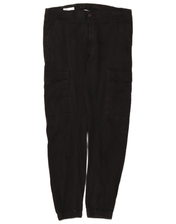Calça cargo masculina Jack & Jones Paul Tapered Joggers W32 L29 algodão preto