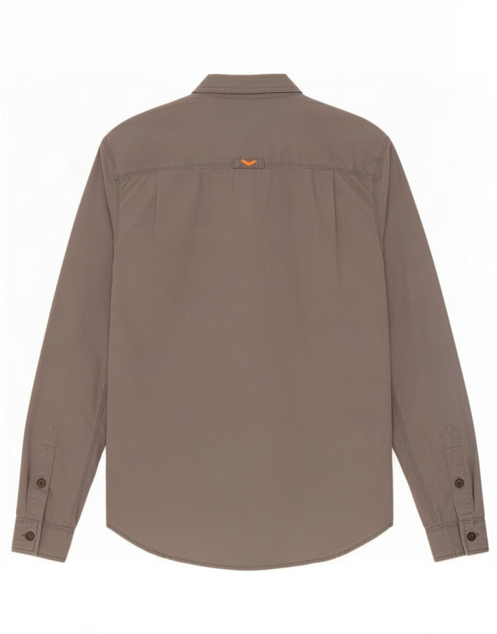 Camisa masculina Superdry Regular Fit cinza médio algodão