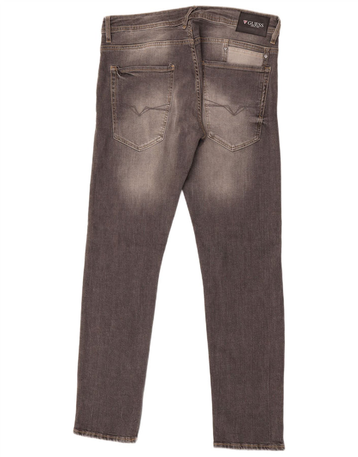 Guess Mens Slim Jeans W33 L32 Cinza Algodão