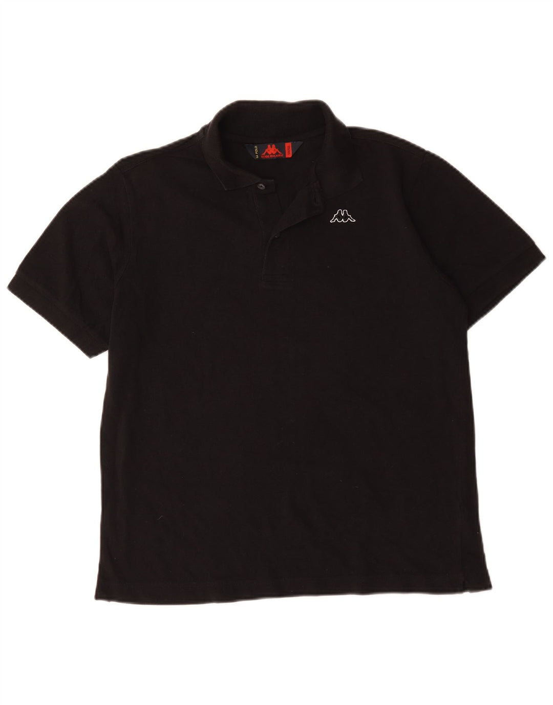 Camisa polo masculina Kappa pequena algodão preto