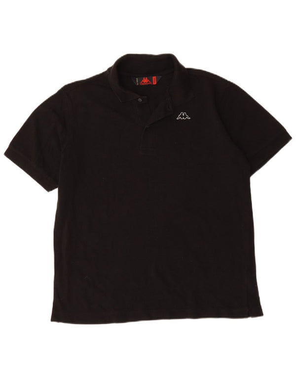 Camisa polo masculina Kappa pequena algodão preto