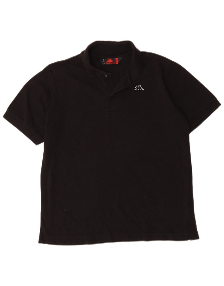 Camisa polo masculina Kappa pequena algodão preto