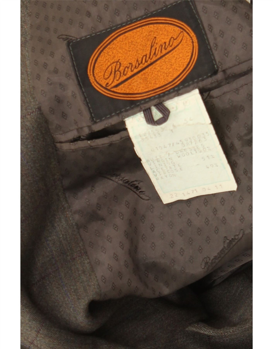 Jaqueta blazer masculina Borsalino com 2 botões IT 54 2XL cinza xadrez lã