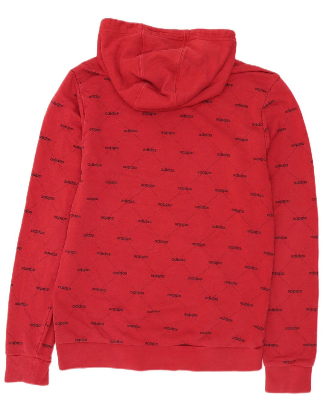 ADIDAS Mens Graphic Hoodie Jumper Pequeno Algodão Vermelho