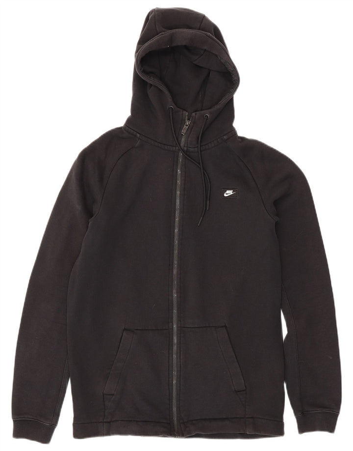 Suéter feminino Nike com capuz e zíper UK 14 médio preto algodão