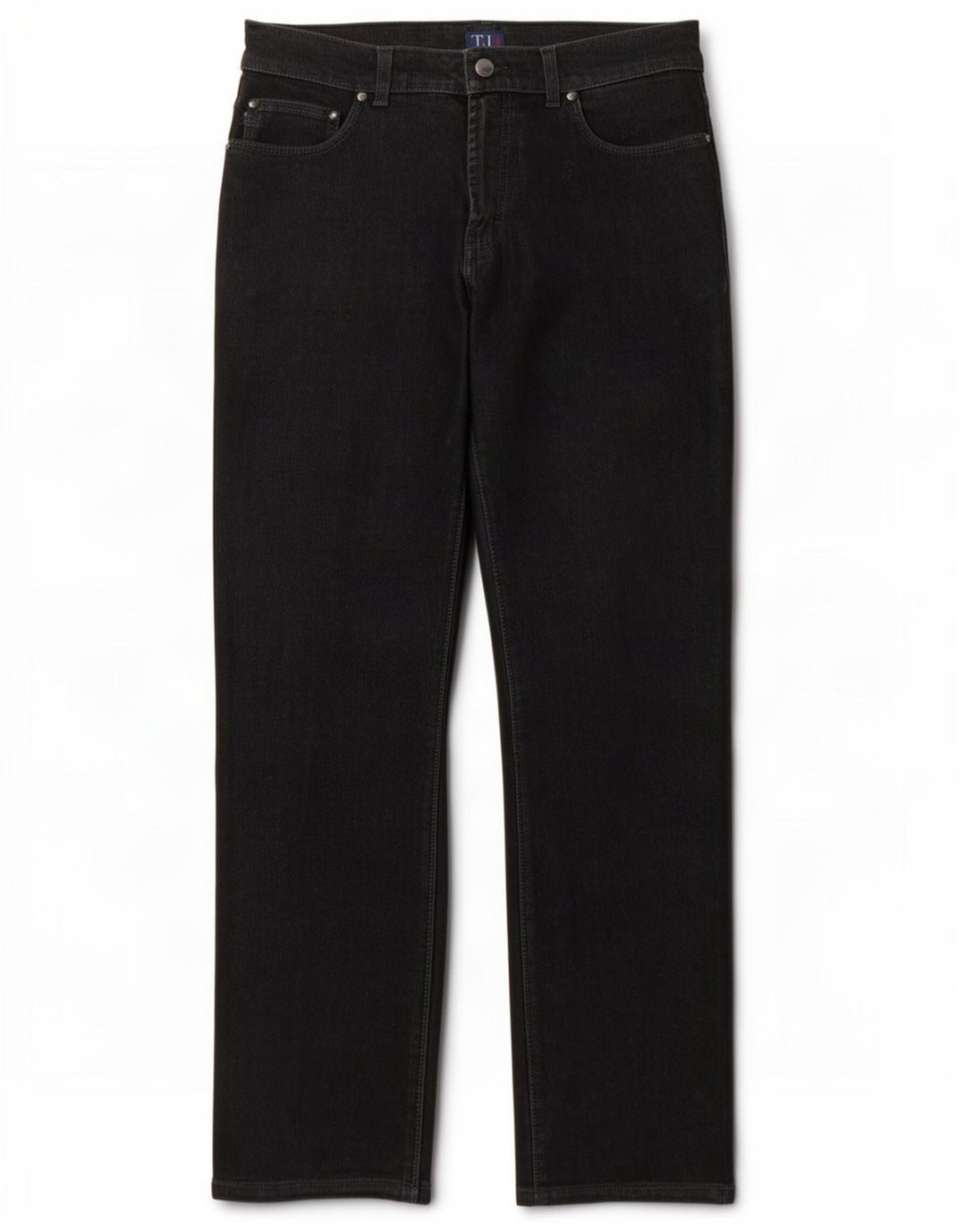 Trussardi Calça jeans reta masculina W32 L32 algodão preto