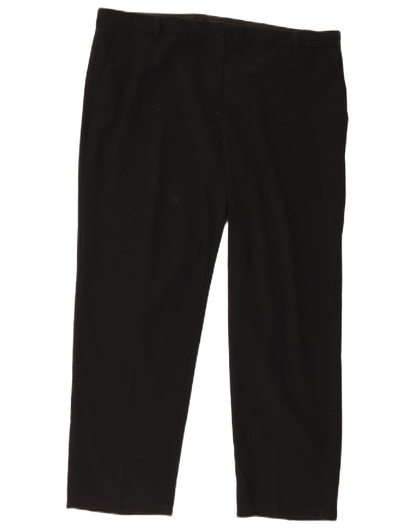 Calça feminina reta casual Marks & Spencer UK 16 grande W36 L28 preta