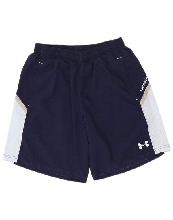 Under Armour Mens Sport Shorts Pequeno Azul Marinho Colourblock Poliéster