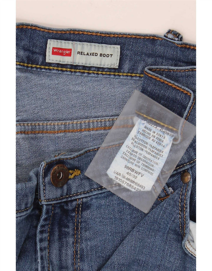 Wrangler Masculino Relaxado Fit Bootcut Jeans W40 L32 Azul Algodão
